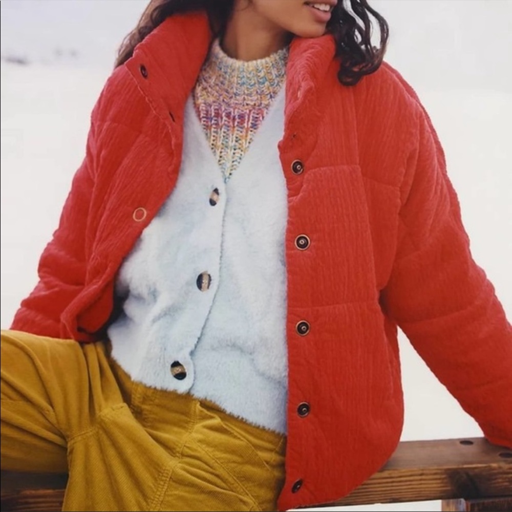 Maeve Jackson Corduroy Puffer Jacket Anthropologie